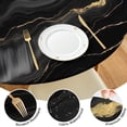 thumbnail image 4 of Black Gold Marble Pattern Round Fitted Tablecloth with Elastic Edge,Dining Table Cover Waterproof,Outdoor Round Tablecloth for Camping,Dining,Indoor and Outdoor, 4 of 7