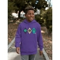 thumbnail image 2 of Alien Peace Trio Emoji - Futuristic Symbol Art Design Youth's Hoodie, 2 of 4