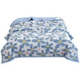 thumbnail image 1 of Manta refrescante LKWLPD tamaño king, suave y agradable para la piel, de verano, con estampado liso, mezcla de algodón lavado, transpirable, para el hogar, viajes y camping., 1 of 1
