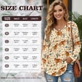 thumbnail image 7 of DISNIMO Cowboys Horse Printed Shirts for Women Trendy Long Sleeve Hoodies V Neck Sweatshirts Waffle Tunics Top for Fall Winter, 3XL, 7 of 7