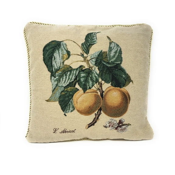DaDa Bedding Apricot Fruit Elegant Accent Throw Pillow Cushion Cover - 1-Piece - 18"