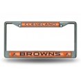 thumbnail image 2 of Cleveland Browns Cadre de Plaque d'Immatriculation Chromé Pailleté, 2 of 2