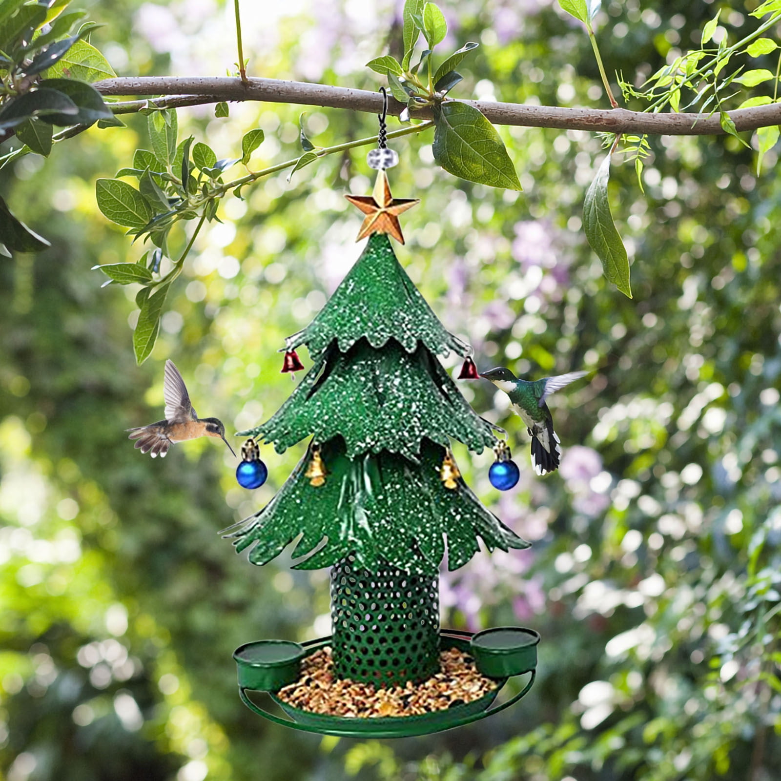 Uuiauoio Christmas Tree Bird Feeders for Outdoor, Hanging Outdoors, Wild Bird Feeders as a Gift for Bird Lovers，Christmas Decorations ，Garden Decoration
