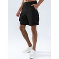 thumbnail image 2 of APTRO Men's Cargo Shorts 9" Elastic Waist Drawstring Summer Casual Corduroy Work Shorts with Zipper Pockets Black L, 2 of 5