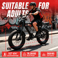 thumbnail image 7 of ESKUTE V300 Electric Bike for Adults & Teens, 48V 41.6Ah Removable Battery, 19MPH 749W Motor, NFC Unlock, 20" x 4.0" Fat Tires, 7-Speed Orange, UL2849, 7 of 7