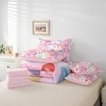 thumbnail image 6 of Castle Fairy Kawaii Bow 7 Pieces Bedding Comforter Set,Leopard Print Full Bedding Set Lightweight,Colorful Gradient Fitted Sheet Flat Sheet,Super Cozy Girls Room Decor, 6 of 8