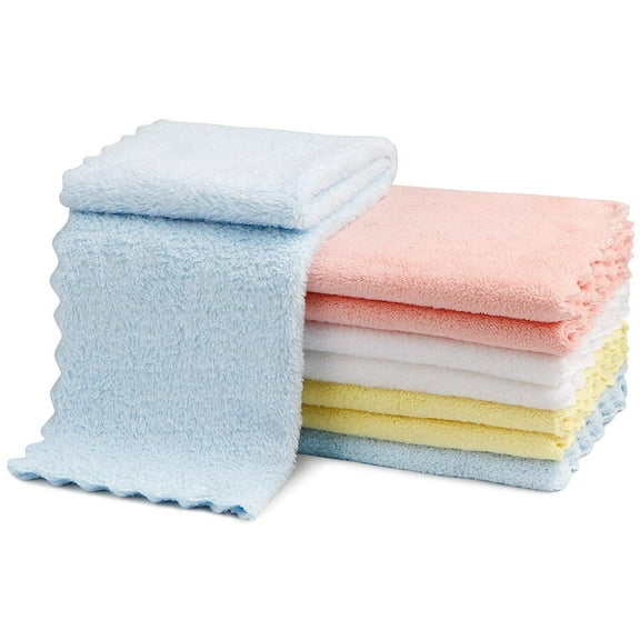 8 pieces 20x10 inches coral fleece baby burp towels super absorbent suitable for newborn boys and girls