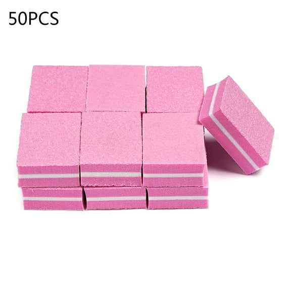 50pcs Double-sided Mini Nail File Blocks Colorful Nails Polish Sanding Buffer Strips Polishing