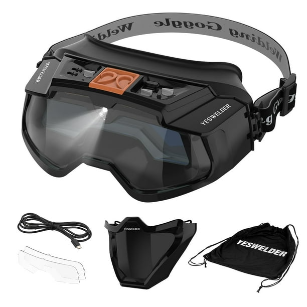 Gafas de soldadura con máscara YESWELDER, luz LED de oscurecimiento automático