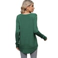 thumbnail image 7 of SHIBEVER Women Long Sleeve Basic Tops Causal Loose Round Neck High Low Tops Comfort Soft Green Fall Shirts Blouse Size XL, 7 of 7