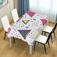 thumbnail image 4 of Yayeee Tablecloths 60" x 60" Rectangle Wrinkle Resistant Party Table Cover, Pink Simple Shapes, 4 of 8