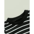 thumbnail image 5 of Bagilaanoe 2pcs Toddler Baby Boy Short Pants Set Short Sleeve Striped Print T Shirt Tops + Shorts 6M 12M 18M 24M 3T Kids Casual Summer Outfits, 5 of 9