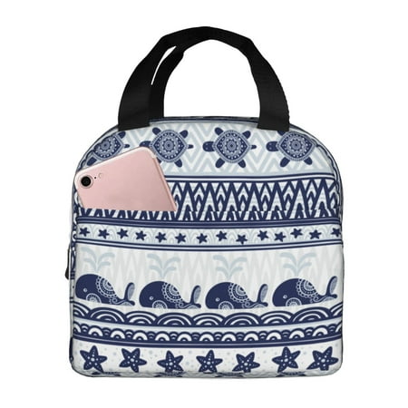 Insulated Lunch Bag for Women Men - Sea Underwater Animals1 Leakproof Cooler Lunch Box for Women Men  Lunch Tote Bags for Work School Picnic Travel