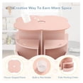 thumbnail image 2 of Toddler Table and Chair Set with 4 Storage Stools, Flower Shaped Nesting Design with Built-in , Kids Table for Activity/Play/Art/Read/, Pink, 2 of 6