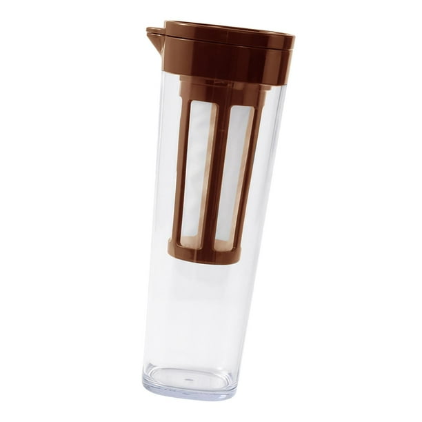 Jarra de agua Jarra de agua Tanque de agua fría y caliente Refrigerador Tetera Sin Capacidad de 1.1L Bebida Jarra de agua para cócteles de leche marrón Sunnimix tetera grande
