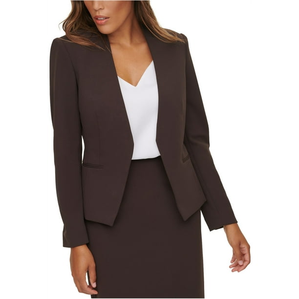 Chaqueta Calvin Klein Mujer asimétrica Blazer marrón 2P