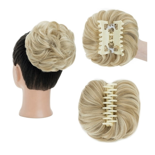 Pince à Cheveux Chignon Ondulé Extensions de Cheveux Synthétiques Chignon Décoiffé
