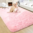 thumbnail image 1 of Alfombra Noahas Fluffy Pink de 6 x 9 pies/180 x 270 cm Shaggy para sala de estar, 1 of 7