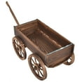 thumbnail image 4 of Maceta de madera Costway con forma de carro con Empuñadura regulable y Hoyo de drenaje, 4 of 9