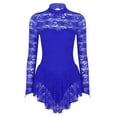 thumbnail image 4 of Aislor Women's Girls Ballet Dance Dress Lace Long Sleeve Figure Ice Skating Dress Leotard Dancewear, 4 of 7