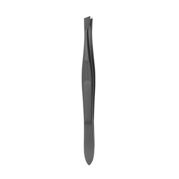 Unique Bargains 1 Pc Potable Slanted Eyebrow Tweezer for Bathroom Travel Black