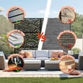 thumbnail image 6 of Danolapsi Metal Privacy Screen,Outdoor Privacy Screens and Panels, Freestanding Decorative Fence for Patio Lawn Garden Deck Balcony, 3-Panel Outdoor Divider with Stand,72" H x 47" W, 6 of 7