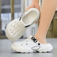 thumbnail image 2 of Pandaie Men Orthopedic Clogs Arch Support Garden Shoes Comfortable Slip on Closed Sandals Adjustable Strap Summer Slippers White,9.5, 2 of 7