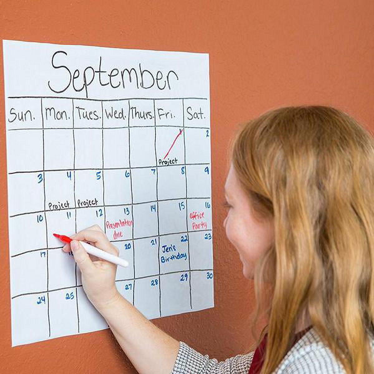 AcrossSea Dry Erase Whiteboard Contact Paper Roll 17.3"x8ft - 3 Markers Included Peel & Stick - View #5