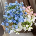 thumbnail image 2 of Paquete pequeño de flores artificiales para decoración de habitación, paquete de 42 cabezas de Babysbreath, blanco, azul, Navidad, boda, 2 of 4