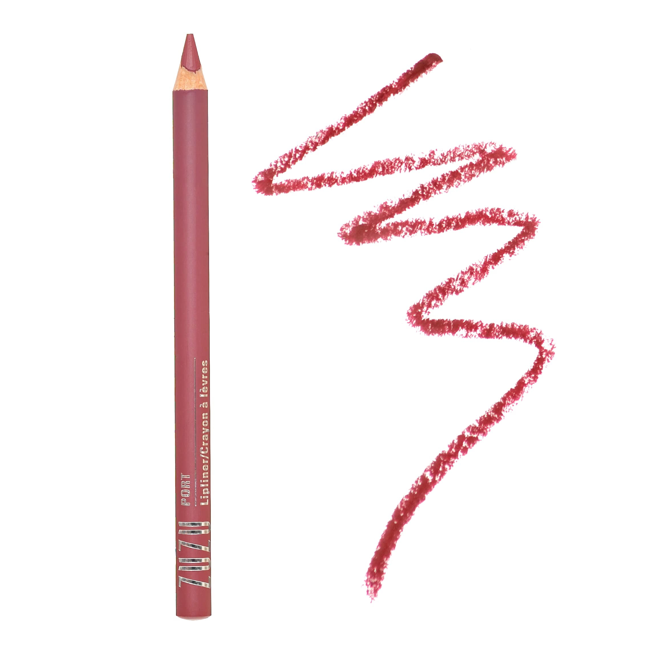 ZUZU LUXE Lip Pencil (Port - Wine/Cool), Creamy Lipliner Infused with Jojoba Seed Oil,Aloe for ultra hydrated lips. Natural, Paraben Free, Vegan, Gluten-free,Cruelty-free, Non GMO, 0.04 oz