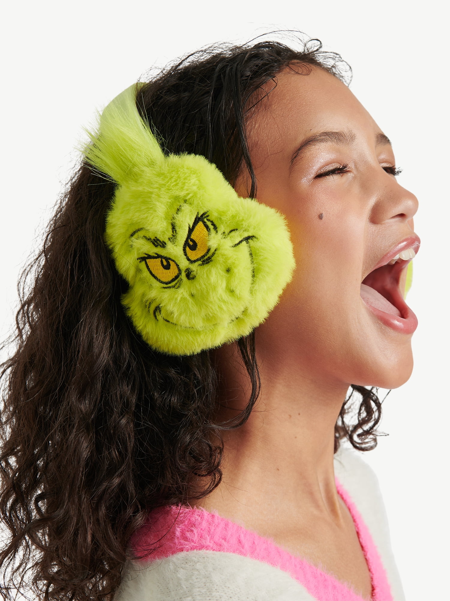 Justice Girls x Dr. Seuss' The Grinch Faux Fur Earmuffs, Green