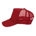 thumbnail image 4 of Classic Mens 5 Panel Twill Mesh Black Trucker Hat Red, 4 of 4