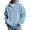 Light Blue #1, variant on WULMLEO Waffle Knit Hoodies for Men Full Zip Drawstring Hooded Sweatshirts with Pocket Lightweight Loose Fit Athletic Jackets Blue L