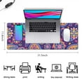 thumbnail image 5 of Long Mouse Pads for Desk,Purple Paisley and Floral Pattern Desk Mats on Top Of Desks, Desk Mouse Pad Extra Large with 3mm Non-Slip Base and Stitched Edge for Gaming,Office,Work,Home 31.5"x11.8", 5 of 6