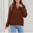 thumbnail image 2 of Sweaters for Women Suitable Fall and Winter Comfortable and resistant to pilling Brown S Womens Sweaters, 2 of 5
