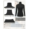 thumbnail image 3 of Ekouaer Women's Turtleneck Long Sleeve Shirts Slim Fit Thermal Underwear Tops Lightweight Tees, 3 of 7