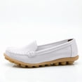 thumbnail image 5 of Women Casual Slip On Flats Loafers, Soft Cushioned Sole Comfort Footwear For Walking Shopping Office Daily Outfits White 9, 5 of 6