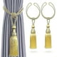 thumbnail image 1 of 2pcs Handmade Curtain Tiebacks Curtain Tiebacks With Ropes Curtain Tiebacks For Home Decoration (golden), 1 of 5
