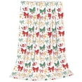 thumbnail image 2 of Lsque Retro bows Pattern Fuzzy Fleece Throw Blanket Extra Large,Super Soft,Fluffy and Warm Blankets for Couch,Bed,All Season Use-50"x40", 2 of 7