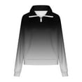 thumbnail image 4 of XFLWAM Womens Quarter Zipper Sweatshirts Color Block Long Sleeve Pullover Tops Casual Loose Fit Cropped Sweat Shirts, 4 of 6