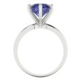 thumbnail image 4 of 3ct round cut blue tanzanite 14k white gold Bridal Wedding Engagement Promise Anniversary Ring for Women size 4.25, 4 of 7