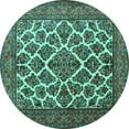 thumbnail image 1 of Ahgly Company Indoor Round Persian Turquoise Blue Traditional Area Rugs, 8' Round, 1 of 4