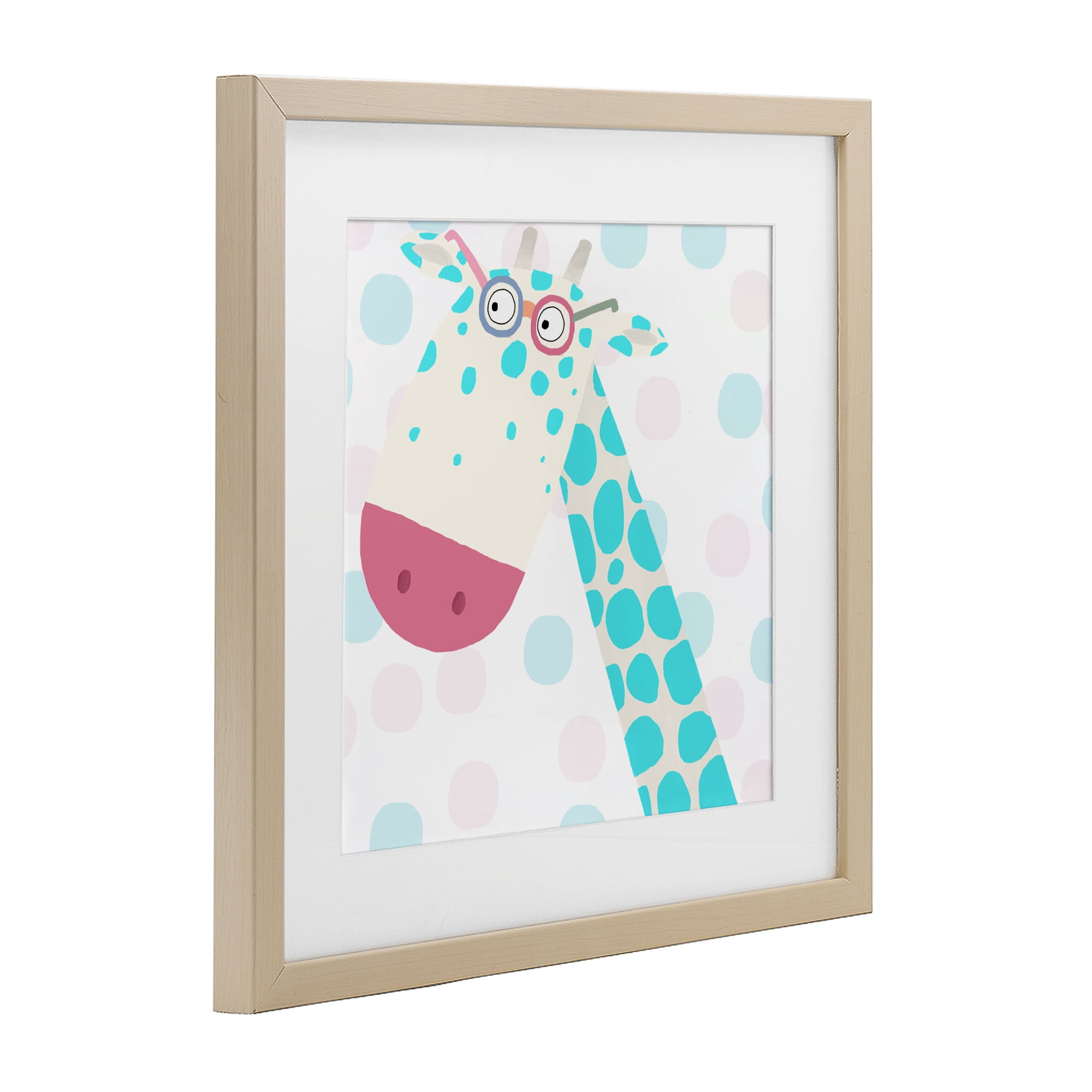 Stupell Industries Electric Blue Giraffe Birch Framed Print Under Glass, design by Carla Daly