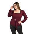 thumbnail image 1 of Blusa escote cuadrado Roman Fashion /Tallas Extras, 1849 (Vino) vino 36, 1 of 6