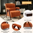 thumbnail image 7 of WRXELAN Accent Chair Mid Century Modern Living Room Chairs with Thick Cushion Comfy Upholstered Armchair Cozy Small Side Chairs for Reading Room -Orange 1pcs, 7 of 7