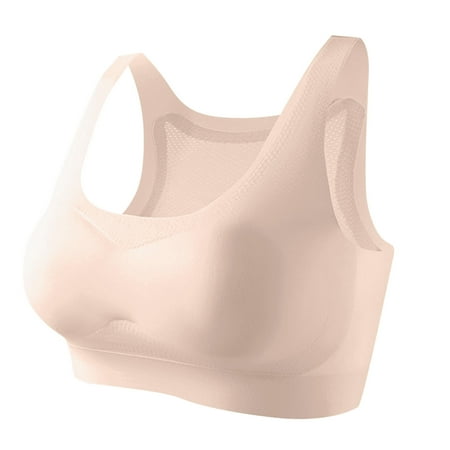 Training Bras for Girls 12-18 Years Sports Seamless Bra with Removable Padding Bras Pink L