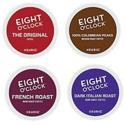 Eight O'Clock K-Cup Coffee Variety Pack 48ct Original, French Roast, Colombian Peaks, Dark Italian Roast Sampler - Bundle of 4 Flavors