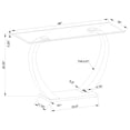 thumbnail image 3 of Pruitt Glass Top Metal Base Console Table Satin Silver, 3 of 3