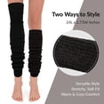 thumbnail image 2 of Wrapables Over The Knee Long Wool Blend Leg Warmers, Black, 2 of 4