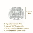 thumbnail image 4 of Tilo Jewelry Solid 925 Sterling Silver Pave Square Signet Statement Pinky Ring | Size 7 | Classic Ring for Men, 4 of 7